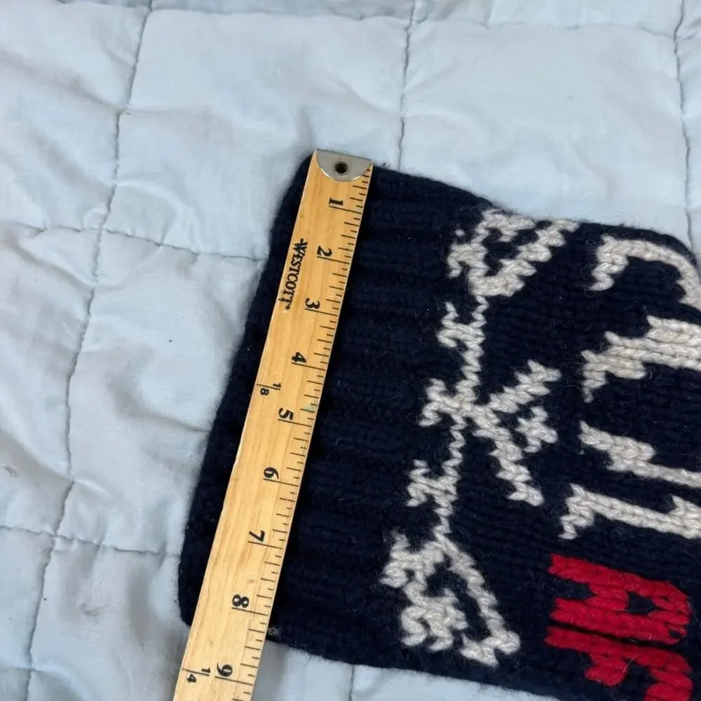 Vintage Abercrombie & Fitch Lambswool Wool Chunky Moose Knit Christmas Scarf